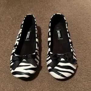 Zebra Print Ballet Flats with Bow